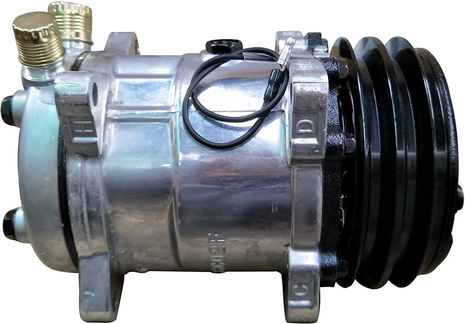 ACTECmax Universal A/C Compressor with Black 2PK Clutch SD 508 Style 5H14 R134A V Belt