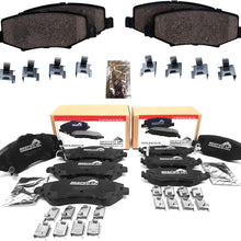 Beefed Up Brakes Trail Rated Front & Rear Ceramic Brake Pad Kit w/hardware and grease Compatible with 2007-2018 Jeep Wrangler JK/JKU