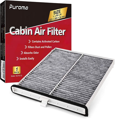 Puroma Cabin Air Filter with Activated Charcoal Layer Replacement for CPJ6X, CF11811, Mazda KD45-61-J6X, KR11-61-J6X, MP11-1K-D45