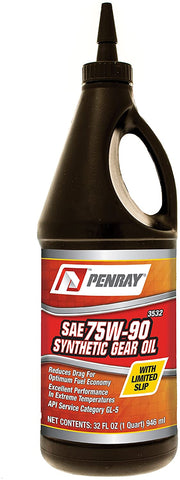 Penray 3532-12PK 75W-90 Synthetic Gear Oil with Limited Slip - 32-Ounce Bottle, Case of 12