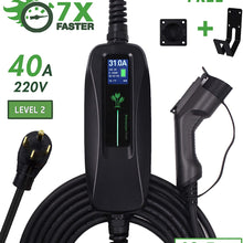 PRIMECOM 32A & 40A Electric Vehicle (EV) Charger, Level 2, 240V, 32A/40A, NEMA 14-50 Electric Car Charger for All EVs, 30, 40, and 50 Feet Lengths (40, 40Amp) for Tesla