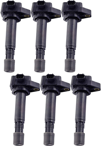 ENA Pack of 6 Ignition Coils compatible with 2008-2016 Acura Honda - Accord Odyssey Pilot Ridgeline RDX RL TL MDX TSX ZDX - 3.5L 3.7L Compatible with UF624 30520-RN0-A01