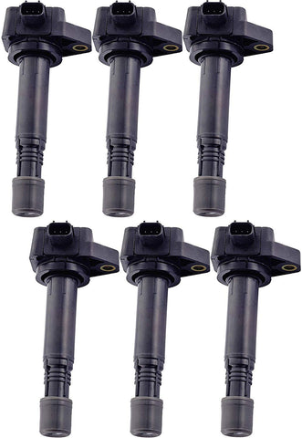 Pack of 6 Ignition Coils for 2008-2016 Acura Honda - Accord Odyssey Pilot Ridgeline RDX RL TL MDX TSX ZDX - 3.5L 3.7L Compatible with UF624 30520-RN0-A01