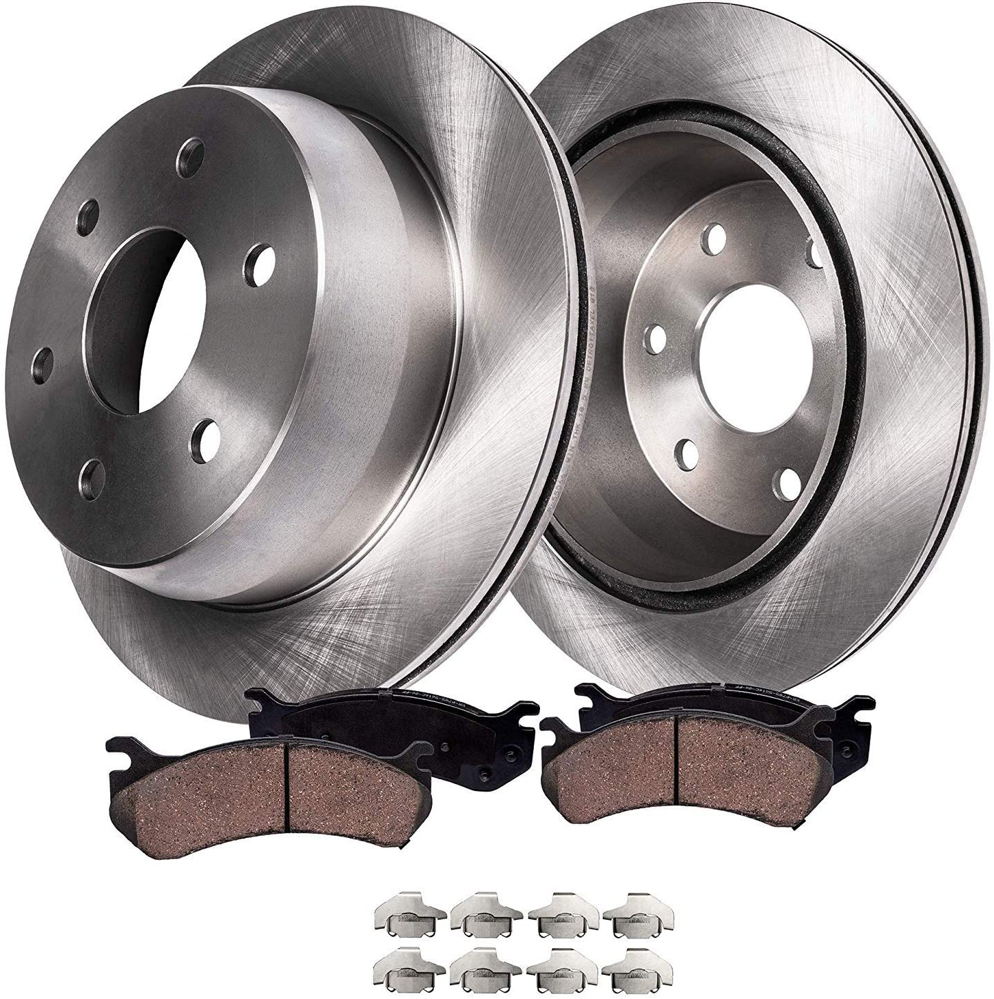 Detroit Axle - Front Disc Replacement Brake Rotors Ceramic Pads w/Hardware for 2000 2001 2002 Dodge Dakota/Durango