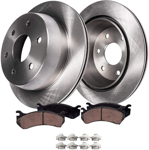 Detroit Axle - Front Disc Replacement Brake Rotors Ceramic Pads w/Hardware for 2000 2001 2002 Dodge Dakota/Durango