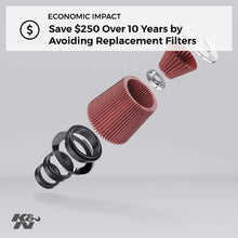 K&N Universal Clamp-On Air Filter: High Performance, Premium, Washable, Replacement Engine Filter: Flange Diameter: 6 In, Filter Height: 10 In, Flange Length: 1 In, Shape: Round Tapered, RU-3280