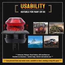 Meerkatt (Pack of 20) 3/4 Inch Small Red 3 Diodes Round Side Marker Clearance Lamp Parking Brake LED Bullet with Grommets for Van RV Bus Trailer Lorry Truck ATV Jeep 12V DC Long Lasting Lights 3led-HL