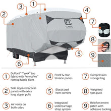 Classic Accessories Over Drive SkyShield Deluxe 5th Wheel Trailer Cover, Fits 33' - 37' Trailers - Water Repellent RV Cover (80-365-101801-EX)