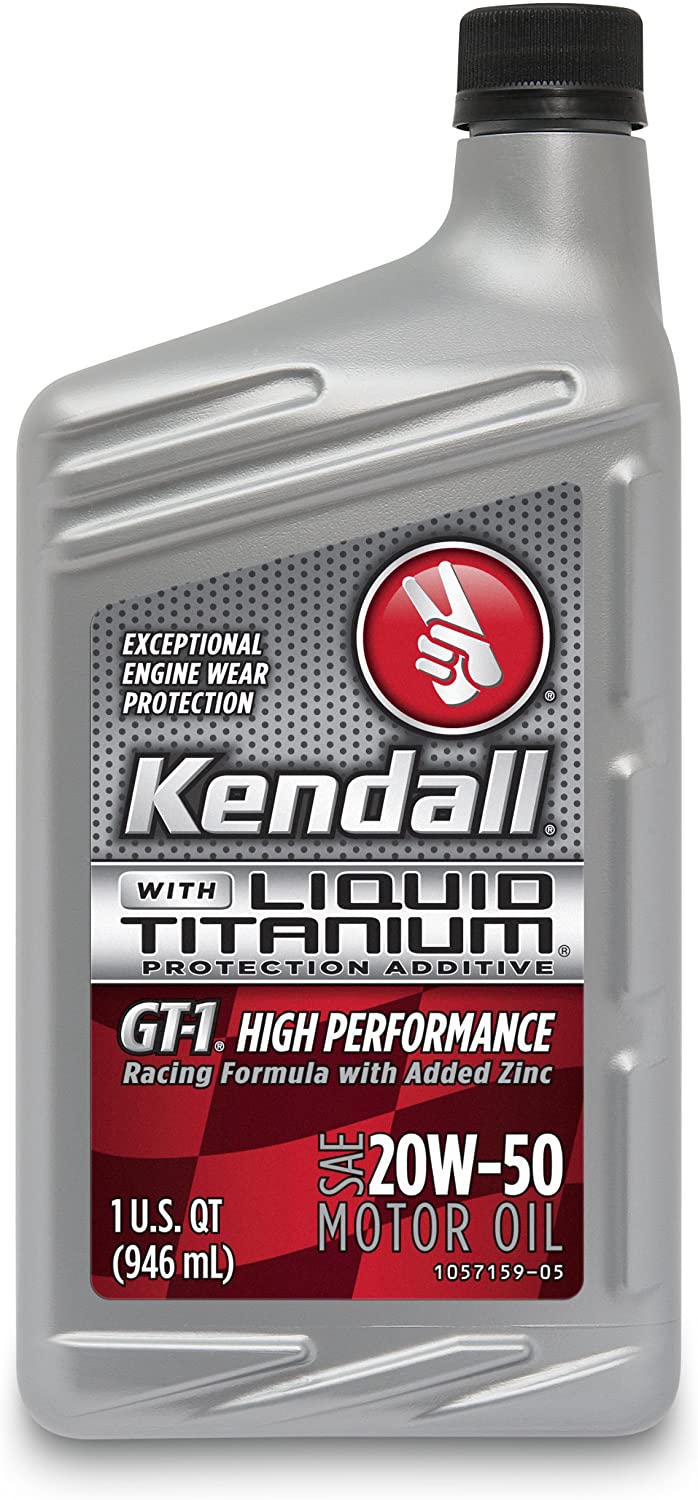 Kendall 527-7138 GT-1 High Performance SAE 20W-50 Motor Oil with Liquid Titanium - 1 Quart