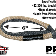 Bubba Rope Gator-Jaw PRO Synthetic Shackle, 7/16” – Heavy-Duty Vehicle Tow Shackle: 52,300 lbs. Capacity - Yellow