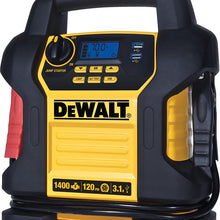 DEWALT DXAEJ14 Digital Portable Power Station Jump Starter: 1400 Peak/700 Instant Amps, 120 PSI Digital Air Compressor, 3.1A USB Ports, Battery Clamps