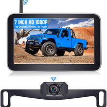 DoHonest V29 HD 1080P Digital Wireless Backup Camera 7'' Split Screen Monitor for Trucks,Cars,Campers,Vans, Observation System with Stable Signal,IP69 Waterproof,Super Night Vision,Guide Lines On/Off