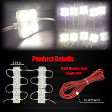 Ampper LED Ceiling Lights Kit for Van RV Boats Caravans Trailers Lorries Sprinter Ducato Transit VW LWB (10 Modules, White), 12V 40 LEDs Van Interior Light Kits