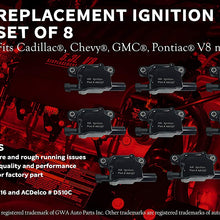 Ignition Coil Pack Set of 8 - Replaces 12570616, D510C - Compatible with Chevy, GMC, Pontiac, Cadillac & Buick 5.3L, 6.0L V8 - G8, Grand Prix, Tahoe, Yukon, Silverado, Impala, Trailblazer, Avalanche