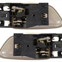 Eynpire 8076 Interior Inside Left Driver Side & Right Passenger Side Pair Set Door Handle Beige For 2001-2007 Toyota Sequoia; 2004-2006 Toyota Tundra - Crew Cab ONLY