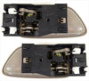 Eynpire 8076 Interior Inside Left Driver Side & Right Passenger Side Pair Set Door Handle Beige For 2001-2007 Toyota Sequoia; 2004-2006 Toyota Tundra - Crew Cab ONLY