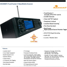 Uniden BCD996P2 Digital Mobile TrunkTracker V Scanner, 25,000 Dynamically Allocated Channels, Close Call RF Capture Technology, 4-Line Alpha display, Base/Mobile Design, Phase 2, Location-Based Scanning