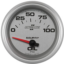 Auto Meter 7727 Ultra-Lite Pro II 2-5/8" 0-100 PSI Short Sweep Electric Oil Pressure Gauge