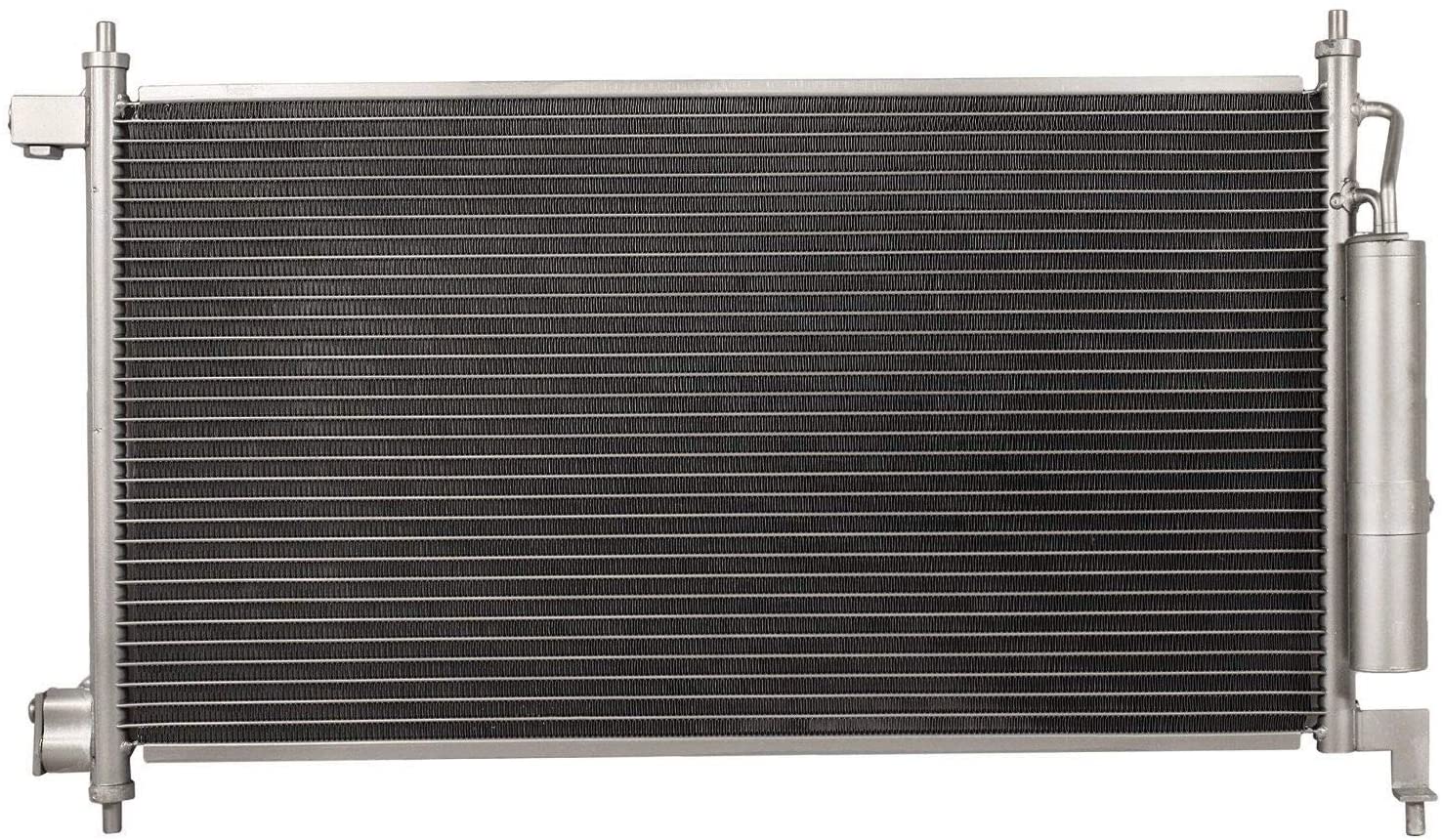 VioletLisa All Aluminum Air Condition Condenser 1 Row Compatible with 2011-2012 Quest 2007-2011 Versa Without Oil Cooler