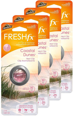 Armor All FRESHfx Car Air Freshener Vent Clip, 4-Pack (Coastal Dunes)