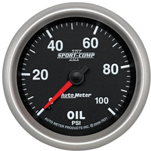 Auto Meter 7621 Sport-Comp II 2-5/8" 0-100 PSI Mechanical Oil Pressure Gauge