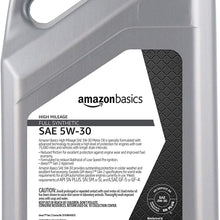 AmazonBasics High Mileage Motor Oil, Full Synthetic, SN Plus, dexos1-Gen2, 5W-30, 5 Quart