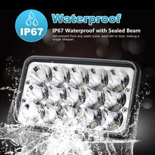 4PCS Partsam 4x6 LED Headlights Sealed Beam 6x4 Conversion Kit H4651 H4666 H4656 Compatible with Kenworth KW 900/Peterbilt 379/Ford Truck/Chevy K10 K20 Van RV Camper Headlamp Assembly