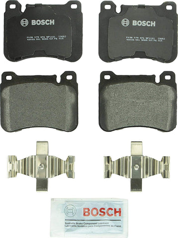 Bosch BP1121 QuietCast Premium Semi-Metallic Disc Brake Pad Set For Mercedes-Benz: 2004-2007 C230, 2002-2004 C240, 2006 C280, 2002-2005 C320, 2006-2009 CLK350, 2006-2011 SLK350; Front