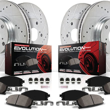 Power Stop K6075 Front and Rear Z23 Carbon Fiber Brake Pads with Drilled & Slotted Brake Rotors Kit