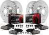 Power Stop K2895 Front & Rear Brake Kit with Drilled/Slotted Brake Rotors and Z23 Evolution Ceramic Brake Pads