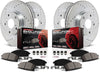 Power Stop K4098 Front & Rear Brake Kit with Drilled/Slotted Brake Rotors and Z23 Evolution Ceramic Brake Pads