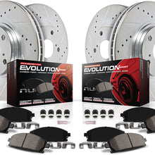 Power Stop K1560 Front & Rear Brake Kit with Drilled/Slotted Brake Rotors and Z23 Evolution Ceramic Brake Pads,Silver Zinc Plated