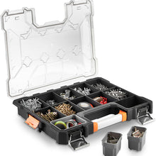 VonHaus Set of 2X Interlockable Heavy Duty Tool Storage Box 18" Small Parts Organizer with Removable and Adjustable Compartments for Hardware, Arts, Crafts, Tools and Parts