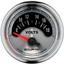 Auto Meter 1294 American Muscle 2-1/16" 8-18 Volt Short Sweep Electric Voltmeter Gauge