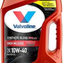 Valvoline High Mileage with MaxLife Technology SAE 10W-40 Synthetic Blend Motor Oil 5 QT, Case of 3