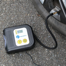 TIREWELL 12V Tire Inflator, Digital Portable Air Compressor, Auto Shut Off Tire Pump with LED Light and 3 Nozzles