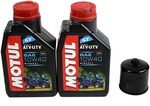 Motul Kawasaki Mule 600-610 Mineral Engine Oil Change Kit 10W-40 2 Liters w/Performance Oil Filter