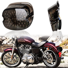 Harley Davidson Smoked LED Tail Light Brake Turn Signal Lights for 2002-2010 FXST Models Harley Sportster 1200 Dyna Smoke Lens Lay Down Style