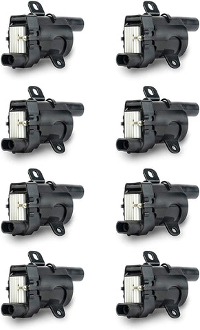 Ignition Coil Pack Set of 8 - Compatible with Chevrolet, GMC, Cadillac & Other GM Vehicles - V8 Silverado 1500, Tahoe, Suburban, Sierra, Yukon, XL, 2500 - Replaces 12563293, D585, C1251, 19005218