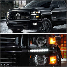 DNA Motoring HL-HPL-LED-CSIL14-BK-AM Headlight Assembly (Driver and Passenger Side)