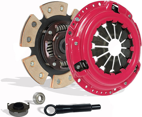 Clutch Kit Compatible With Delsol Civic Acura El DX EX GX LX Reverb VALUE EX-R CX SI VX 1992-2005 1.5L l4 1.6L l4 1.7L l4 GAS SOHC Naturally Aspirated(D15; D16; D17; 6-Puck Disc Stage 3; 08-022RCB)