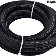 ESPEEDER 8AN Fuel Line Rubber Hose Kit, 1/2 Stainless Steel Nylon Braided Fuel Gas Line 10Ft with 6Pcs Hose Fitting Connectors and Hose Separator