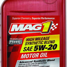 Mag 1 64829 SAE 5W-20 Synthetic Blend High Mileage Motor Oil - 1 Quart Bottle