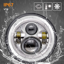 7 inch LED Headlight Fog Passing Lights DOT Kit Set Ring Motorcycle Headlamp Ring for Harley Davidson Touring Road King Ultra Classic Electra Street Glide Tri Cvo Heritage Softail Deluxe Fatboy Chrome