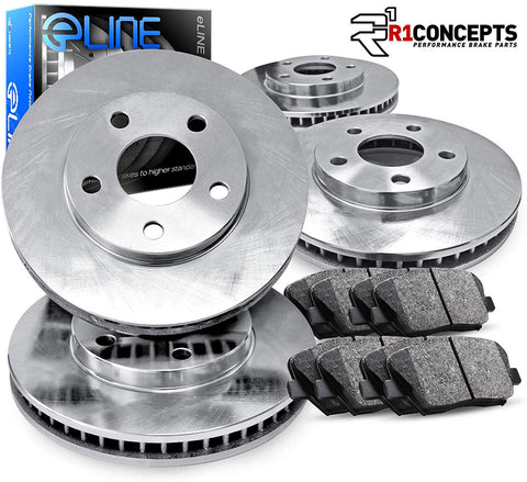 For 2016-2017 Hyundai Tucson Front Rear eLine Plain Brake Rotors+Ceramic Pads