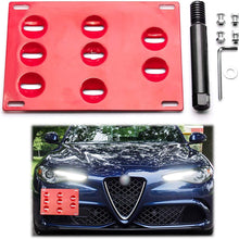 Xotic Tech for Alfa Romeo Giulia 2017+ Black Front Bumper Tow Hook License Plate - No Drill Mounting Bracket Adapter Kit