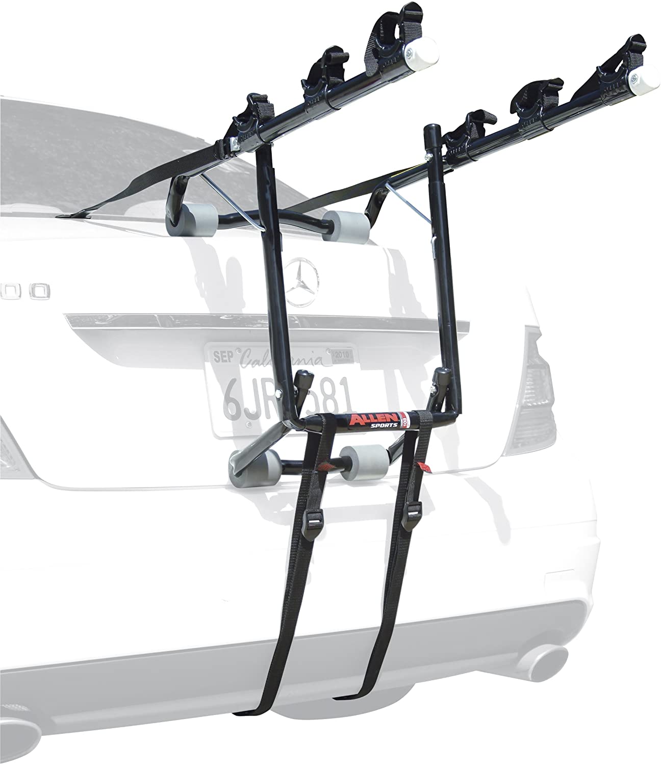 Allen Deluxe 3-Bike Trunk Mount Rack, Blk/ Silver