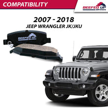Beefed Up Brakes Trail Rated Rear Ceramic Brake Pad Kit w/hardware and grease Compatible with 2007-2018 Jeep Wrangler JK/JKU