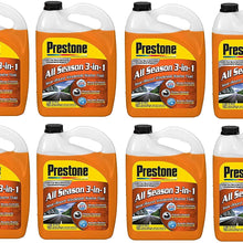 Prestone AS658 Deluxe 3-in-1 Windshield Washer Fluid, 1 Gallon (1 Gallon (Pack of 8))