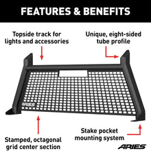 ARIES 1110101 AdvantEDGE Black Aluminum Truck Headache Rack Cab Protector, Select Dodge, Ram 1500, 2500, 3500